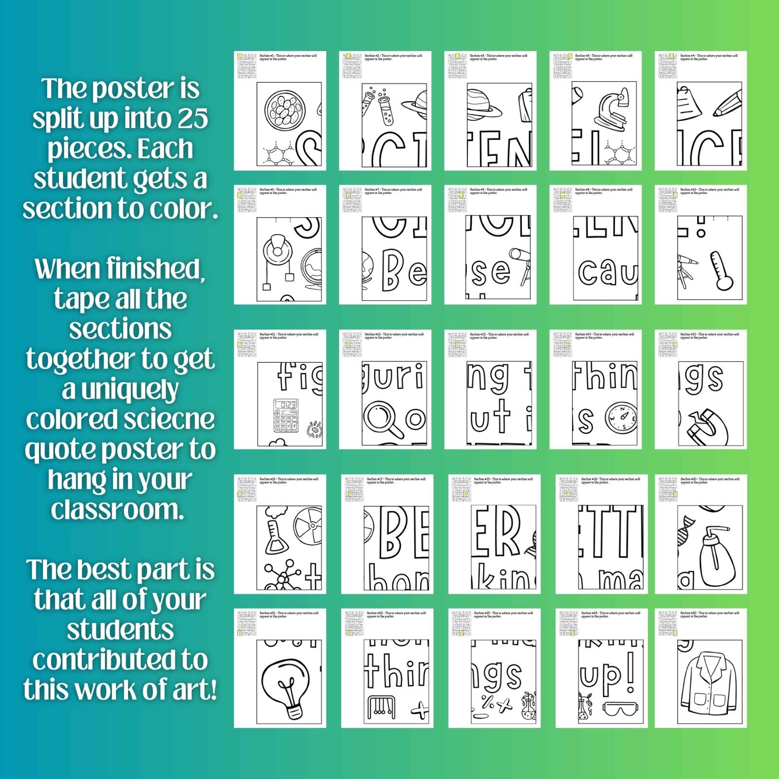 Back to School Science Activity | Science Quote Collaborative Poster - Image 2