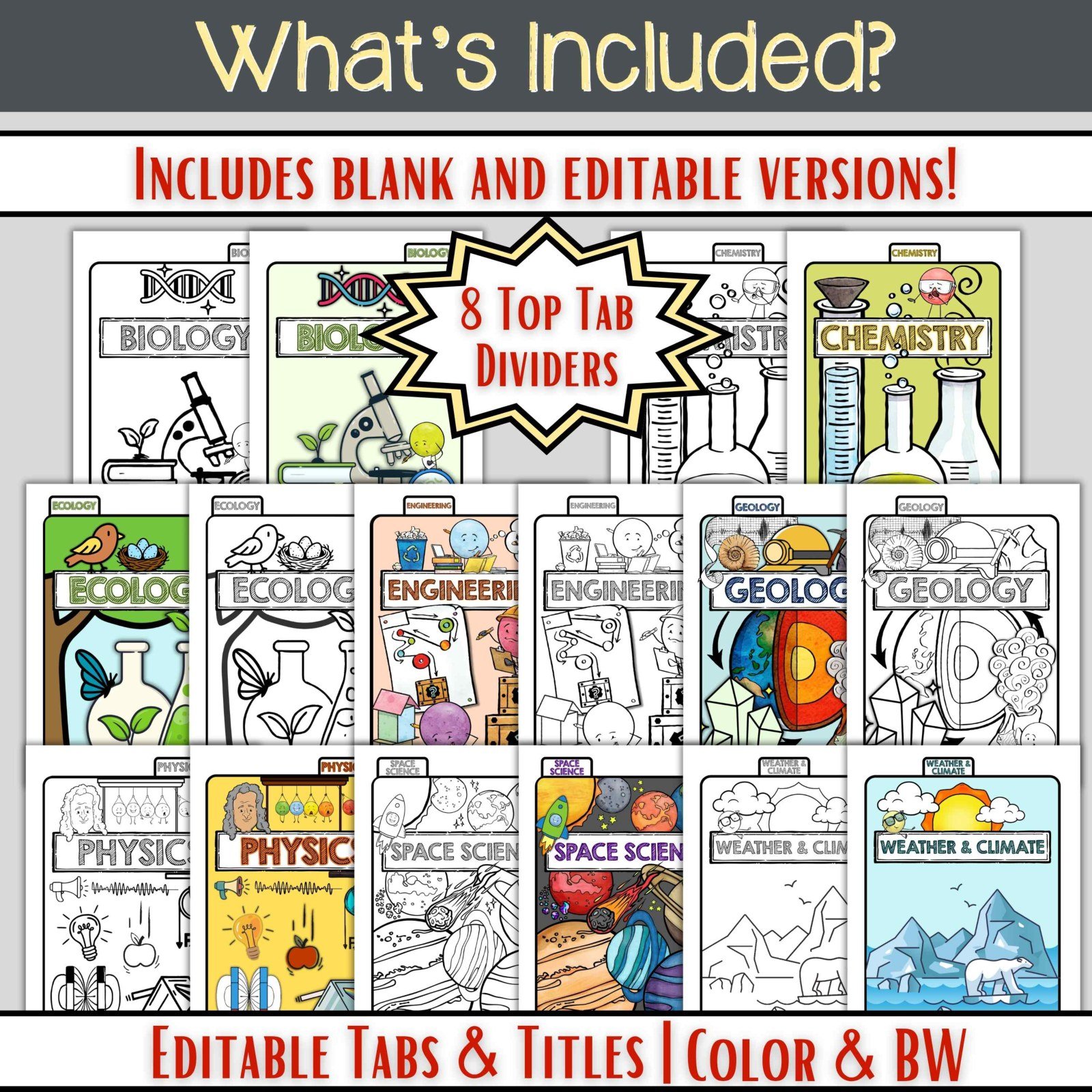Science Interactive Notebook Setup | ISN Cover, Dividers, Graphic Organizers - Image 4