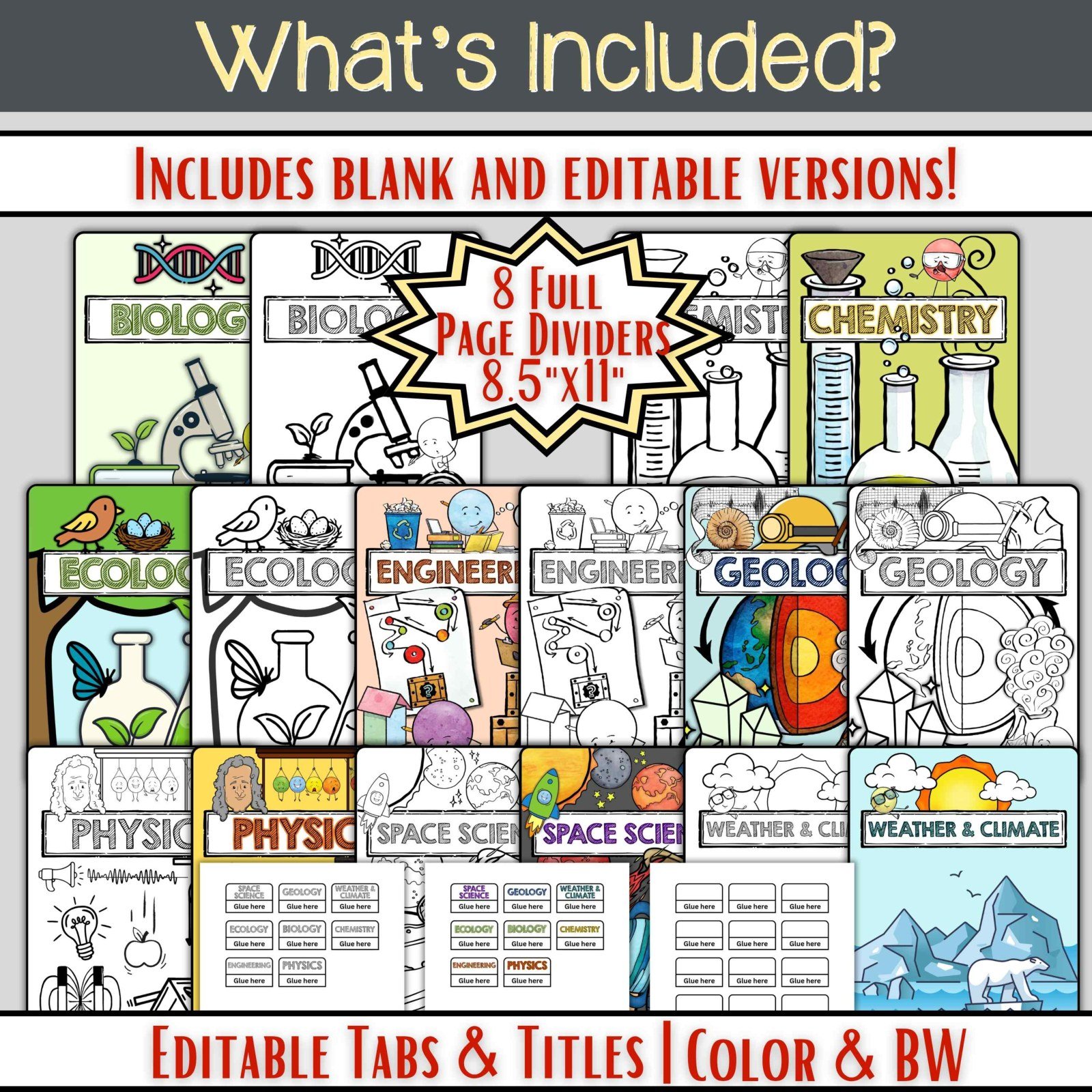 Science Interactive Notebook Setup | ISN Cover, Dividers, Graphic Organizers - Image 5