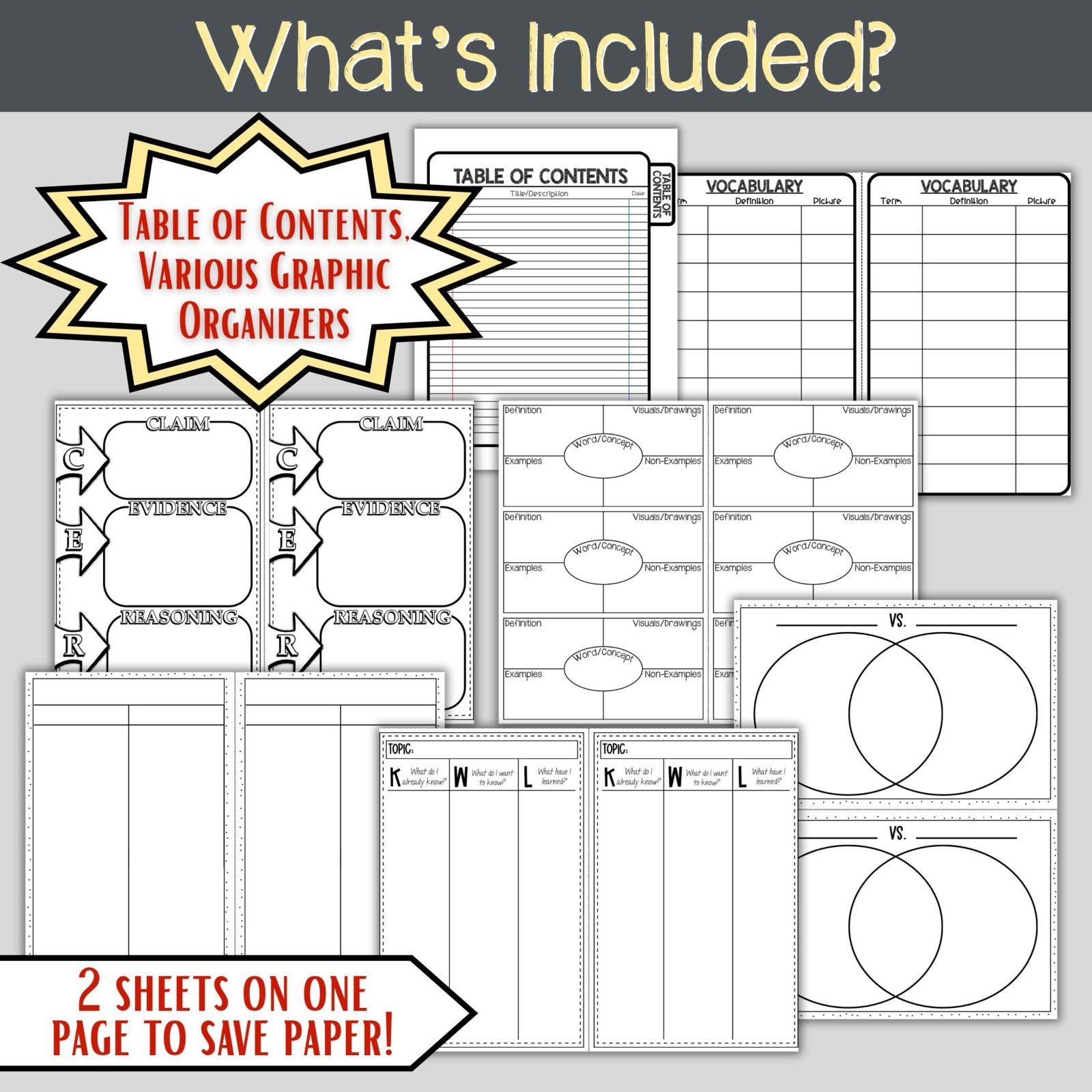 Science Interactive Notebook Setup | ISN Cover, Dividers, Graphic Organizers - Image 8