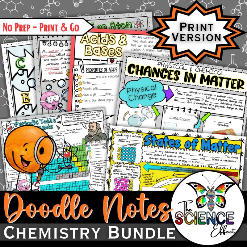 Chemistry Doodle Notes BUNDLE | Science Doodle Notes | 30% OFF