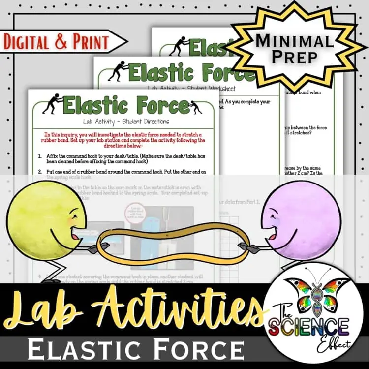 Elastic Force Lab Activity | Hooke's Law Investigation | Forces Graphing Lab cover