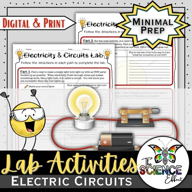 Electricity & Circuits Lab | Series & Parallel Circuits Activity | Gr. 6-8 cover