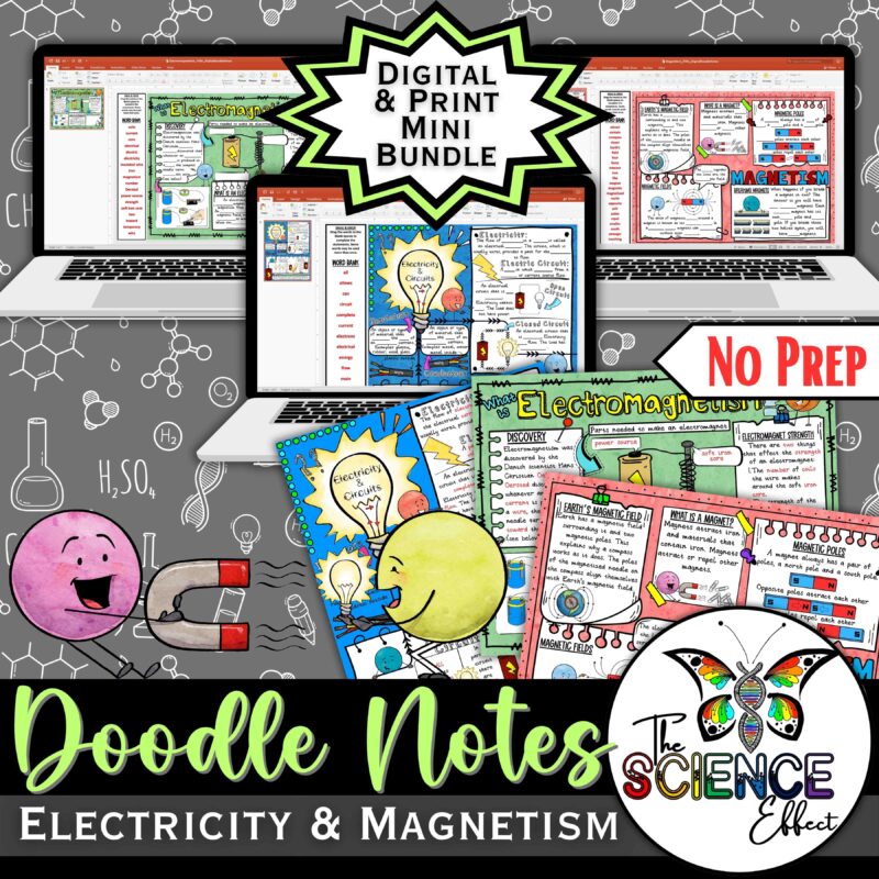 Electricity & Magnetism ~ Science Doodle Notes ~ Digital & Print Bundle