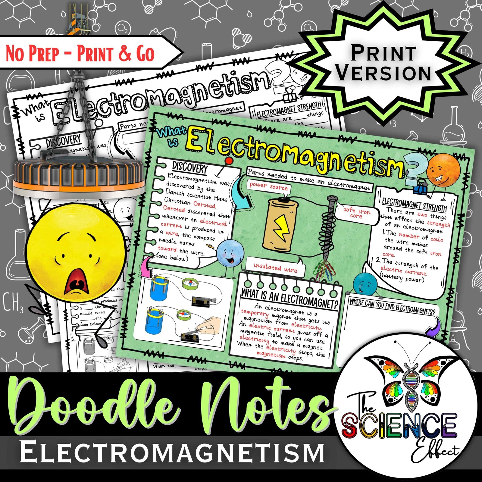 Electromagnetism Doodle Notes | Science Doodle Notes | Visual Notes