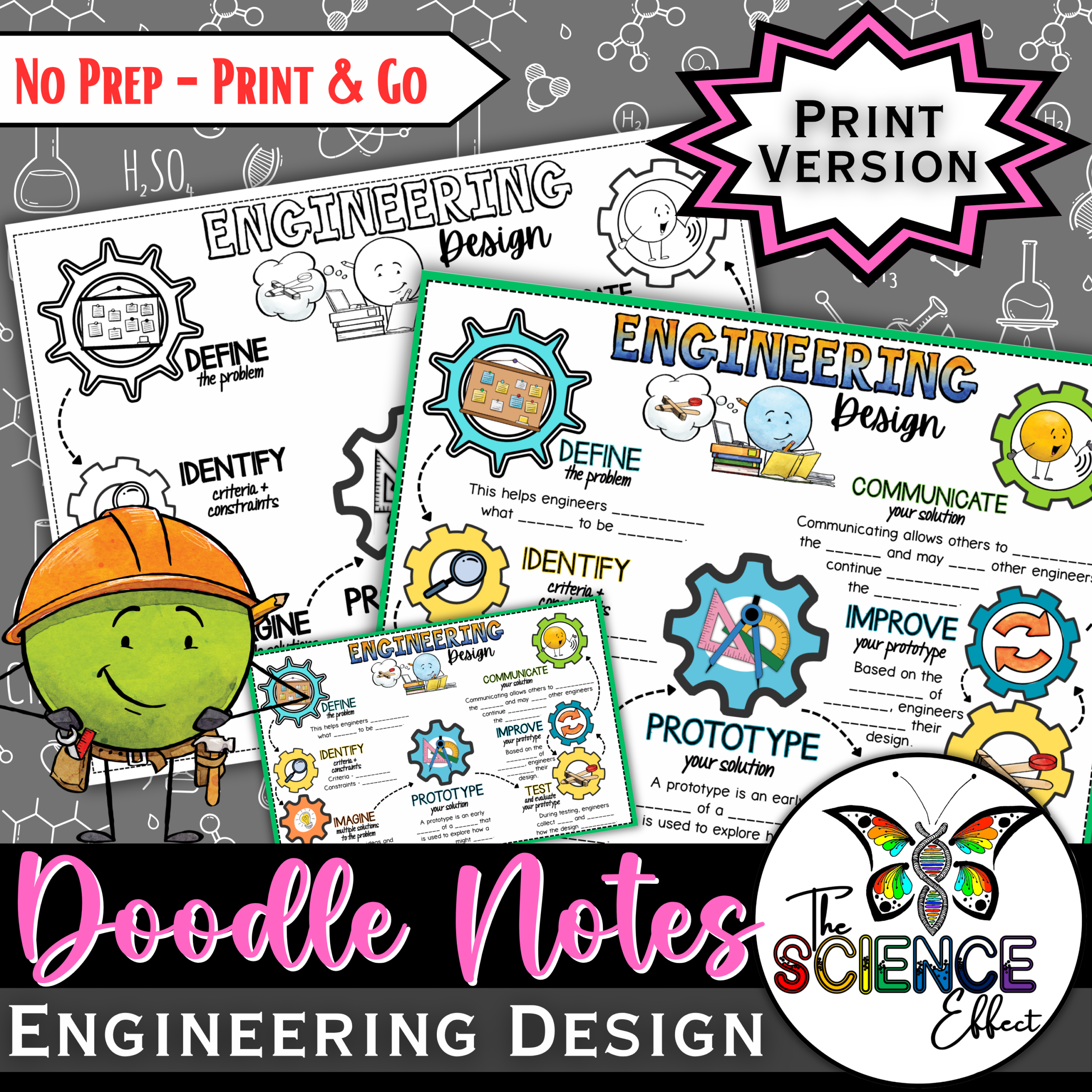 Engineering Design Doodle Notes | Graphic Organizer | Middle School Science 5-8 — Print