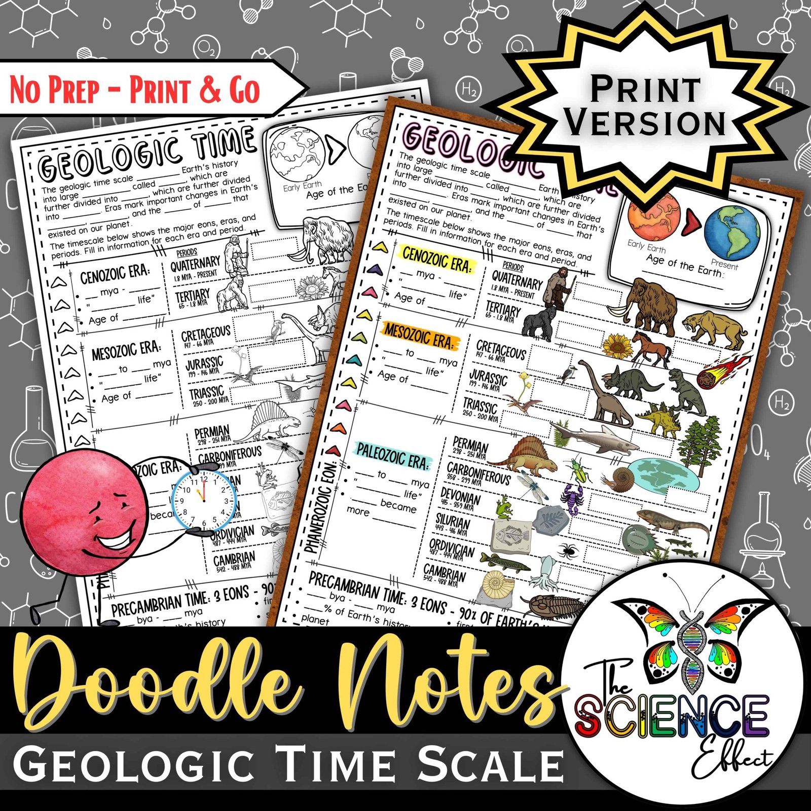 Geologic Time Scale Doodle Notes | Science Doodle Notes | Visual Notes