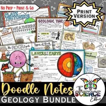 Geology Bundle ~ Science Doodle Notes ~ Visual Notes print-only cover