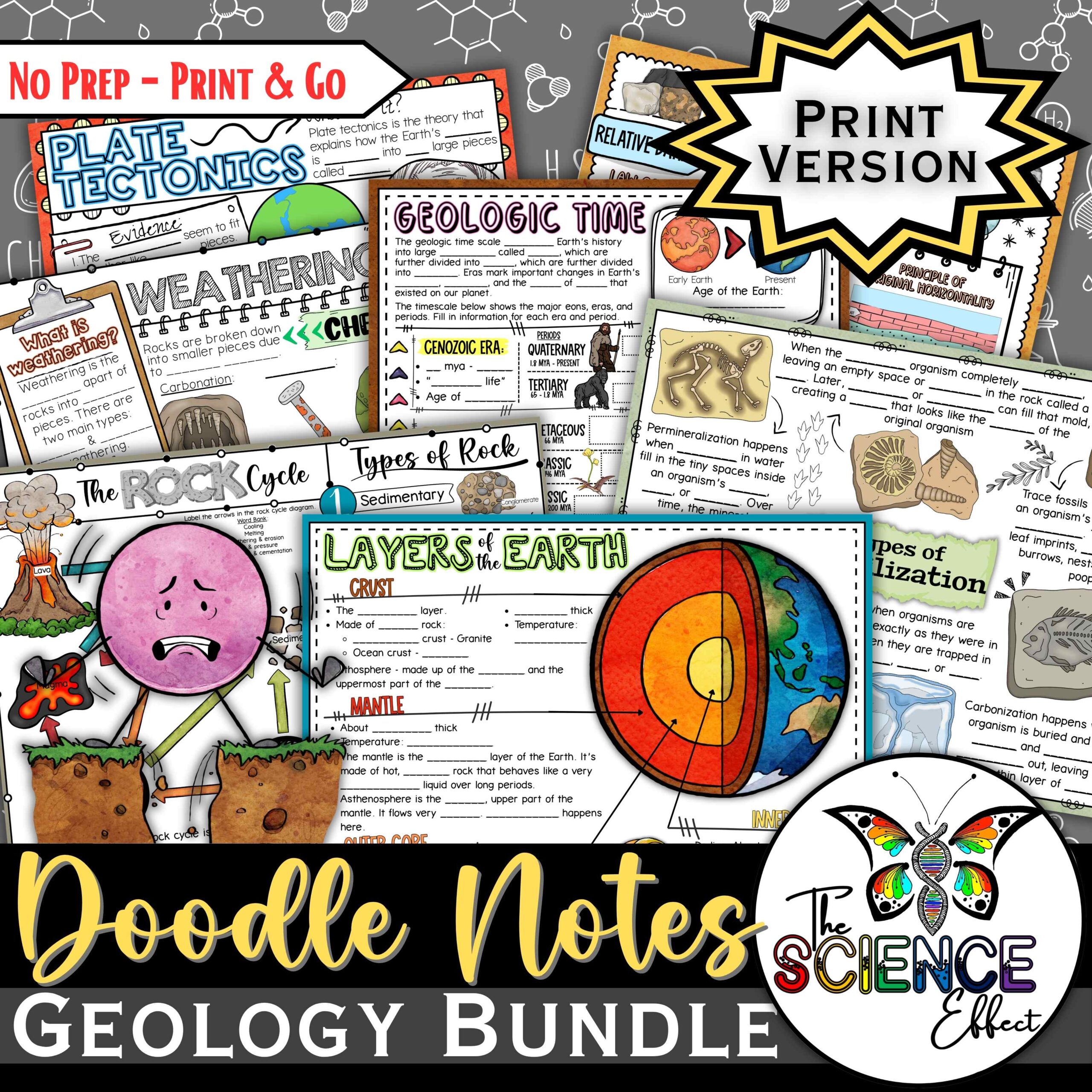 Geology Bundle ~ Science Doodle Notes ~ Visual Notes