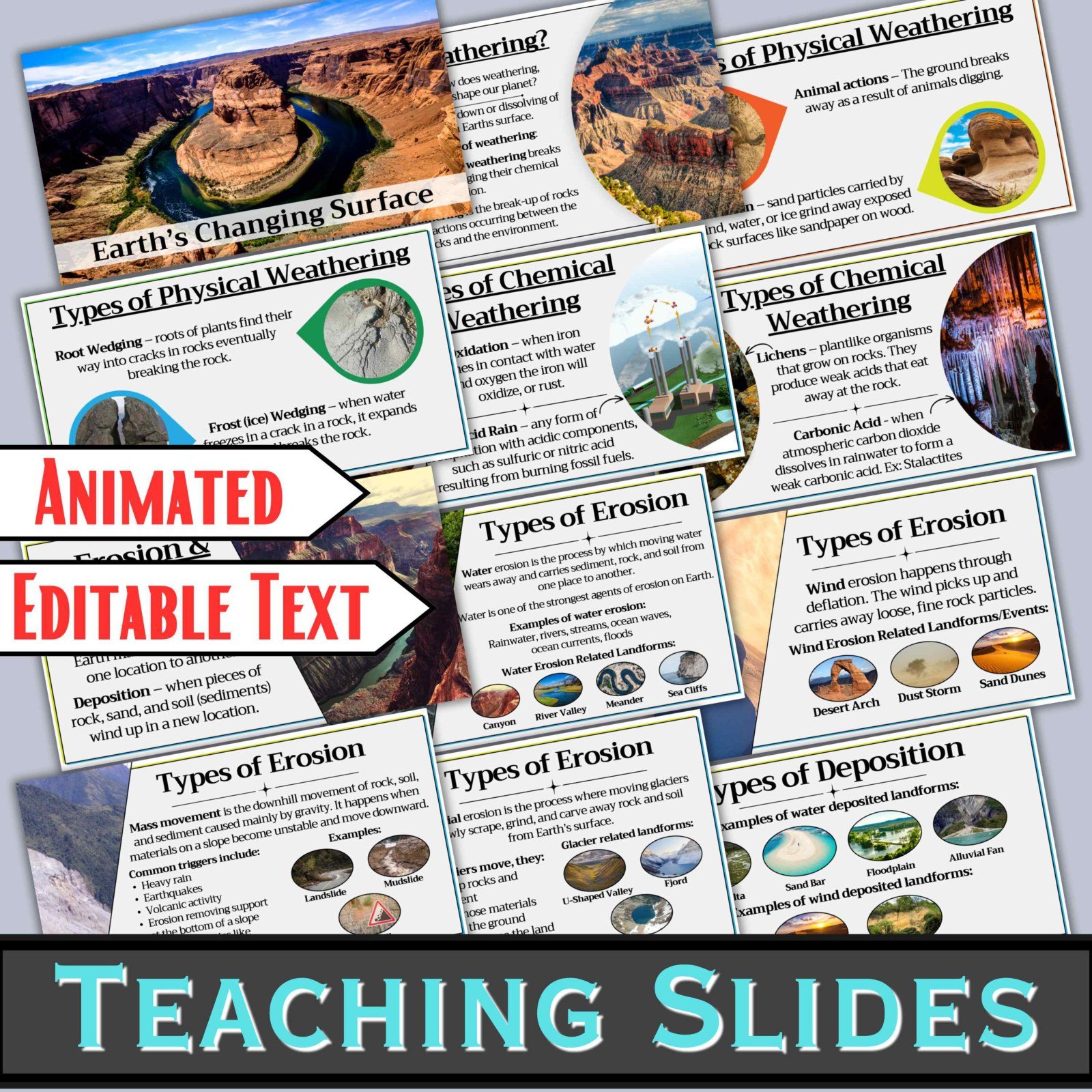 Weathering Erosion Deposition Interactive Notebook | Notes, Slides, & Activity - Image 3