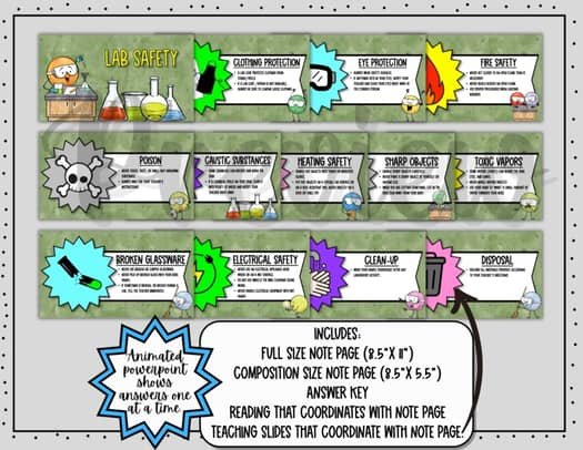 Lab Safety Doodle Notes preview 4