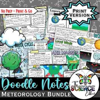 Meteorology Doodle Notes Bundle ~ Science Graphic Organizers ~ Visual Notes print-only cover