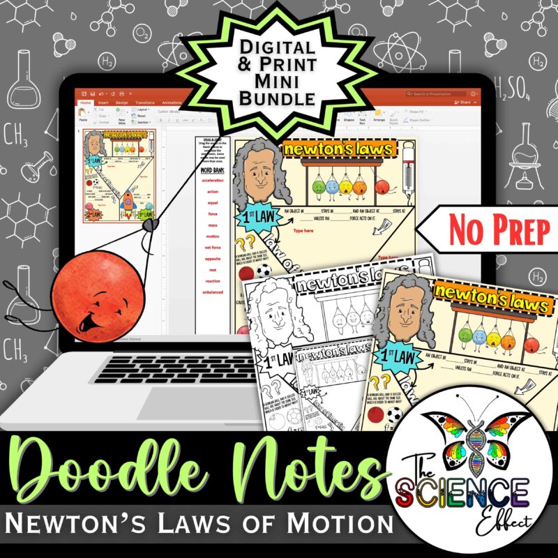 Newton's Laws of Motion ~ Science Doodle Notes ~ Digital & Print Bundle