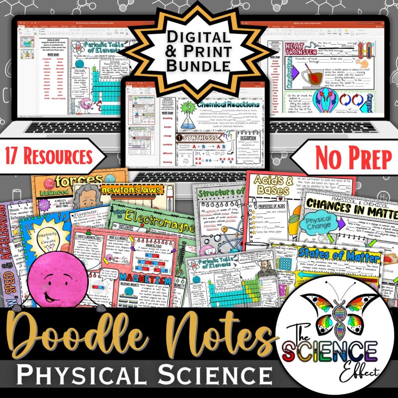 Physical Science Bundle ~ Science Digital & Print Doodle Notes Bundle