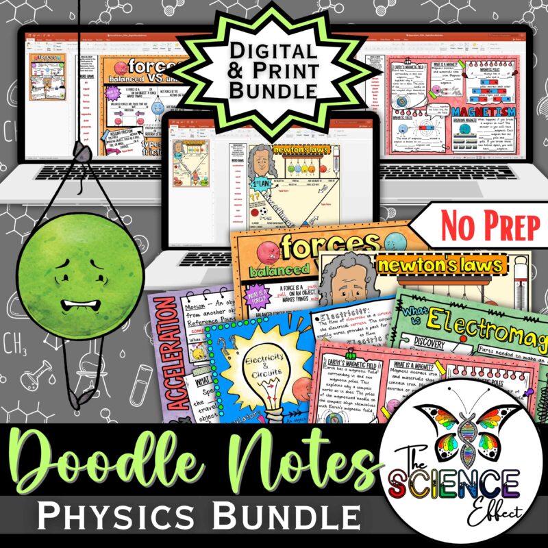Physics Bundle ~ Science Digital & Print Doodle Notes Bundle ~ Visual Notes