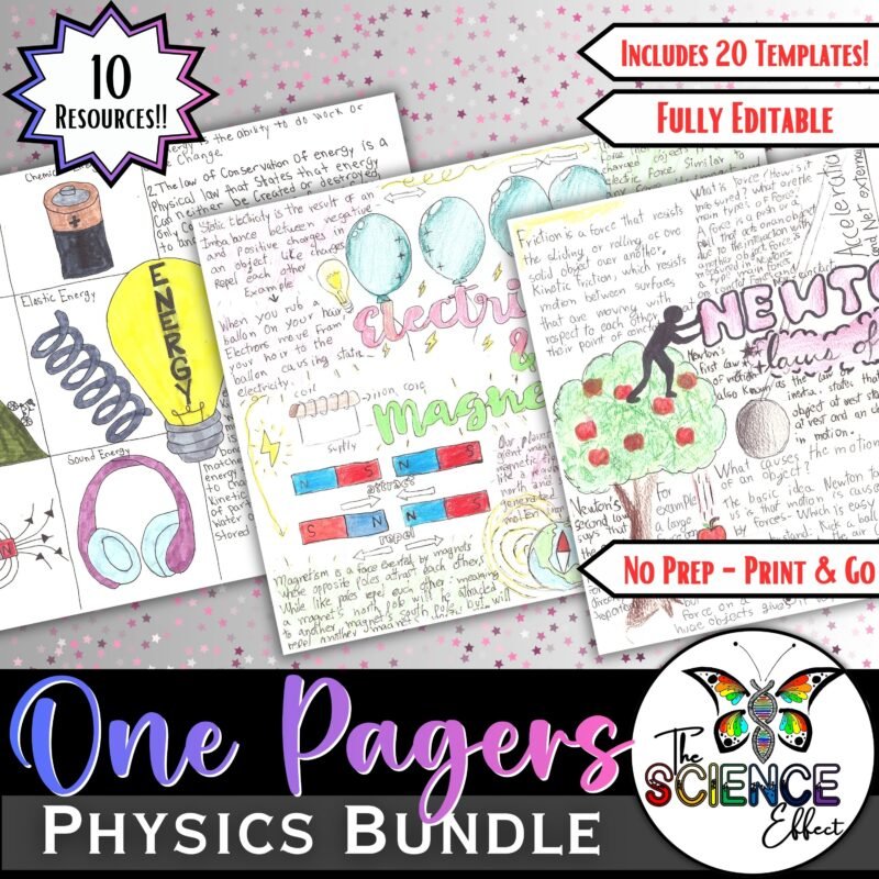 Physics One Pager Bundle | Science One Pager Bundle