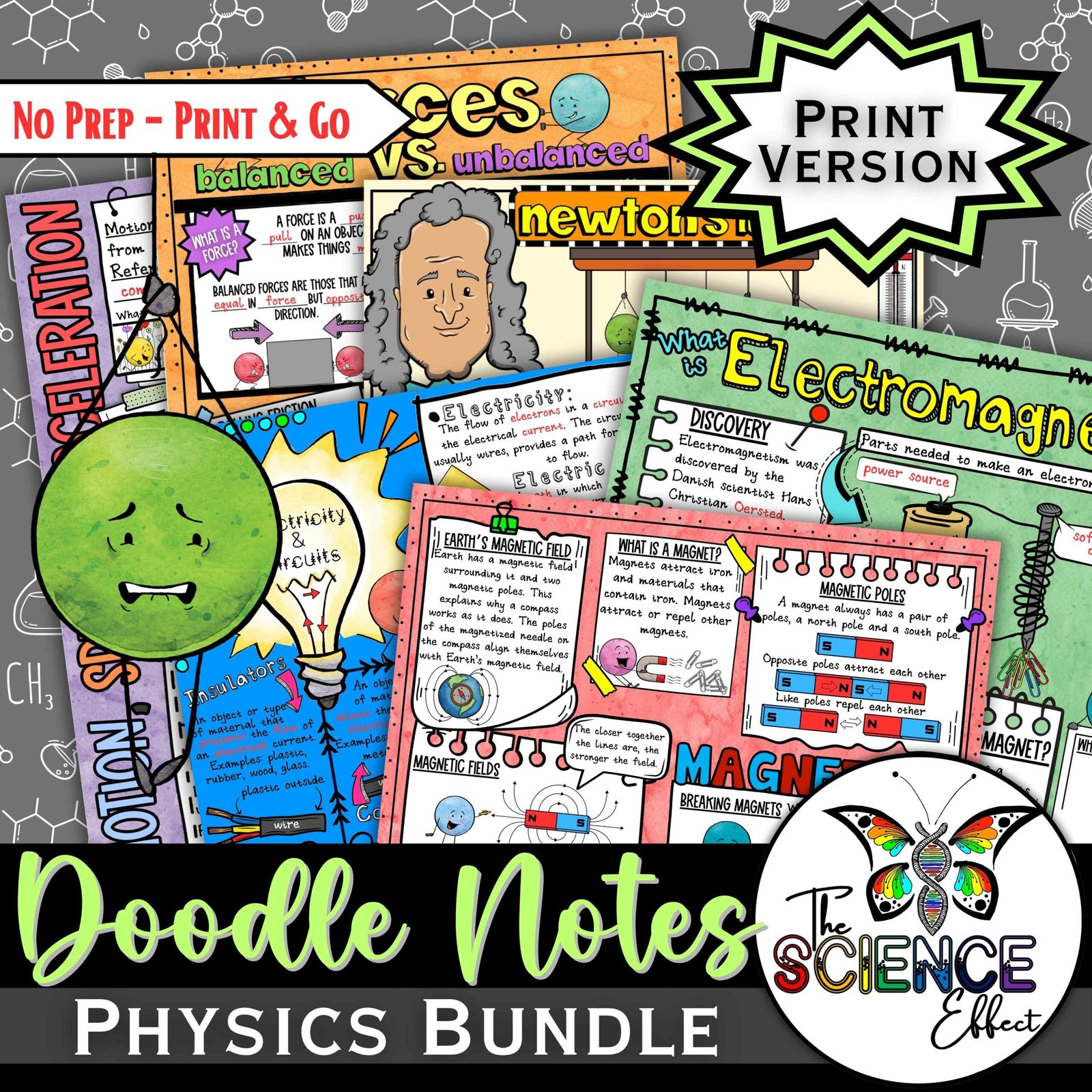 Physics Doodle Notes BUNDLE | Science Doodle Notes | Visual Notes — Print