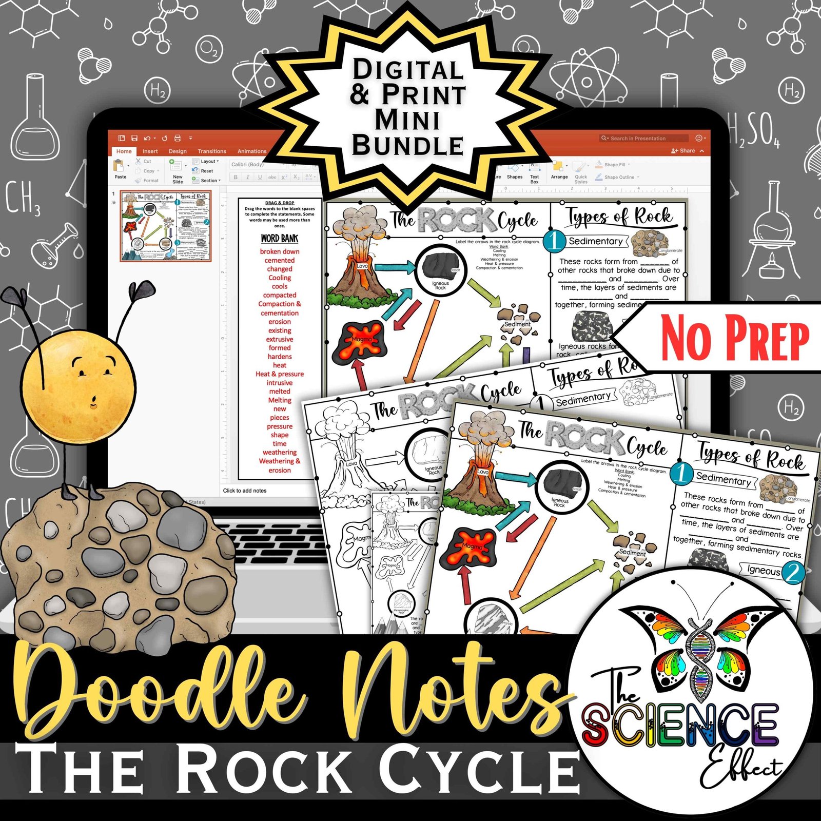 The Rock Cycle | Science Doodle Notes | Digital & Print Bundle