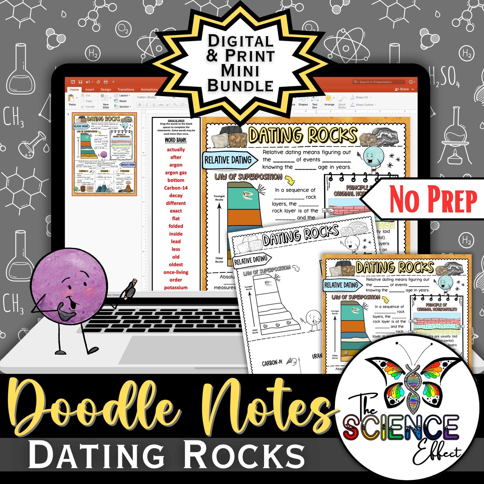 Absolute Relative Rock Dating | Science Doodle Notes | Digital & Print Bundle
