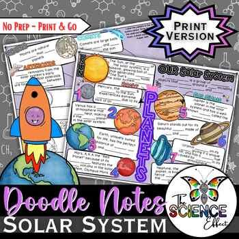 Solar System Doodle Notes | Science Doodle Notes | Visual Notes print-only cover