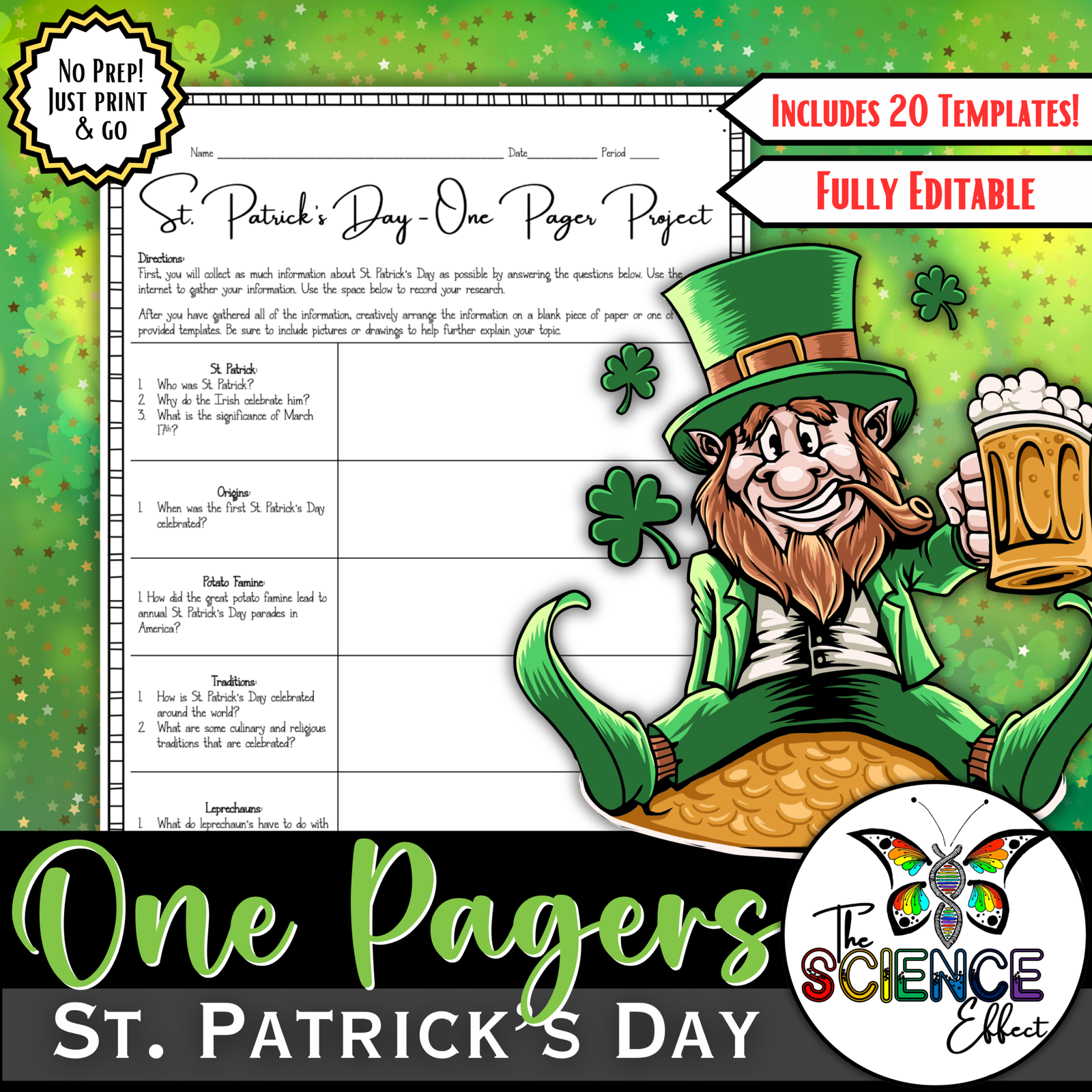 St. Patrick's Day | One Pager Research Project