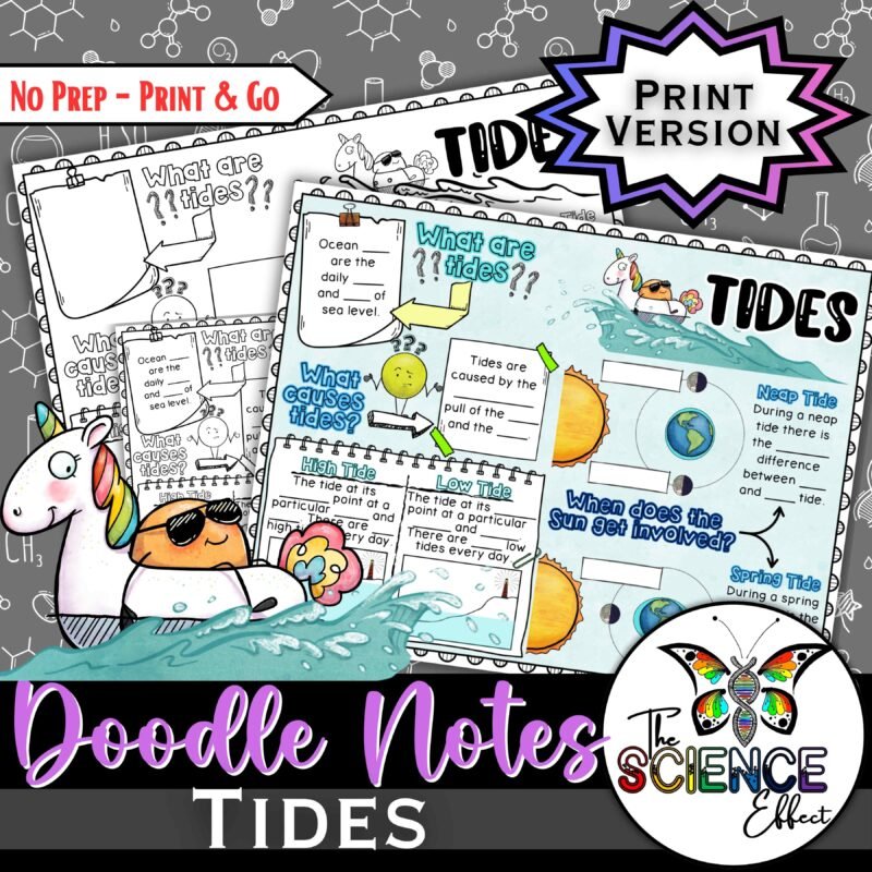 Tides ~ Ocean Tides ~ Science Doodle Notes ~ Visual Notes — Print
