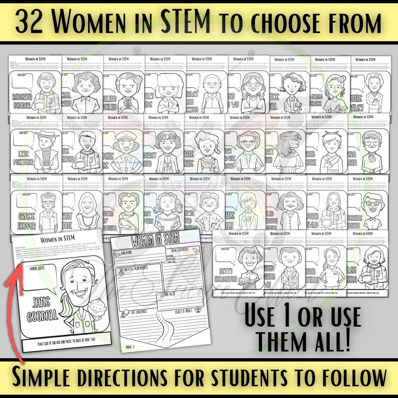Women in STEM Research Pennants | Women's History Month Science Project - Image 2