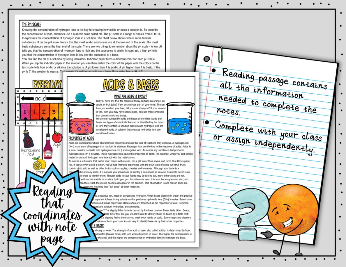 Digital Doodle Notes ~ Acids & Bases ~ pH Scale ~ Science Doodle Notes - Image 4