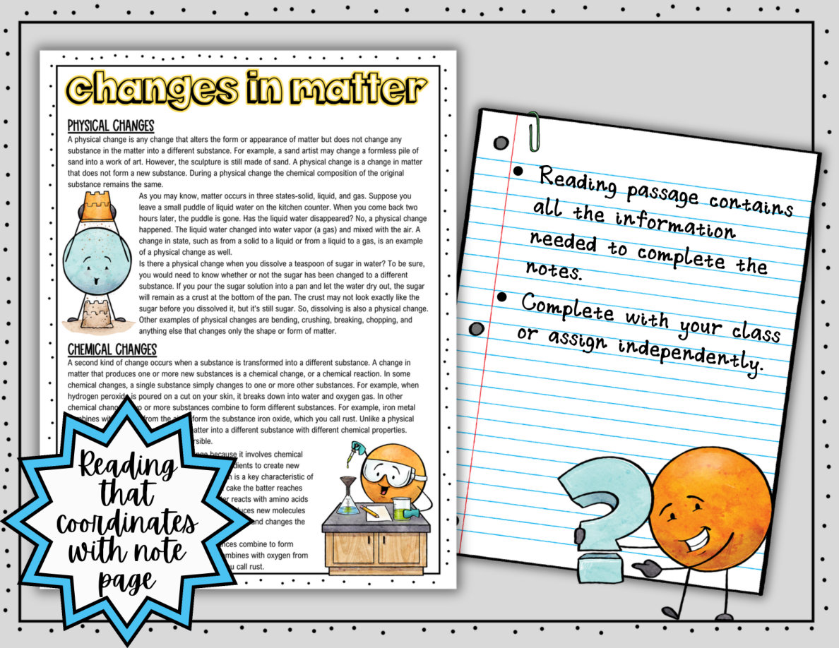 Digital Doodle ~ Physical & Chemical Changes In Matter ~ Science Doodle Notes - Image 4