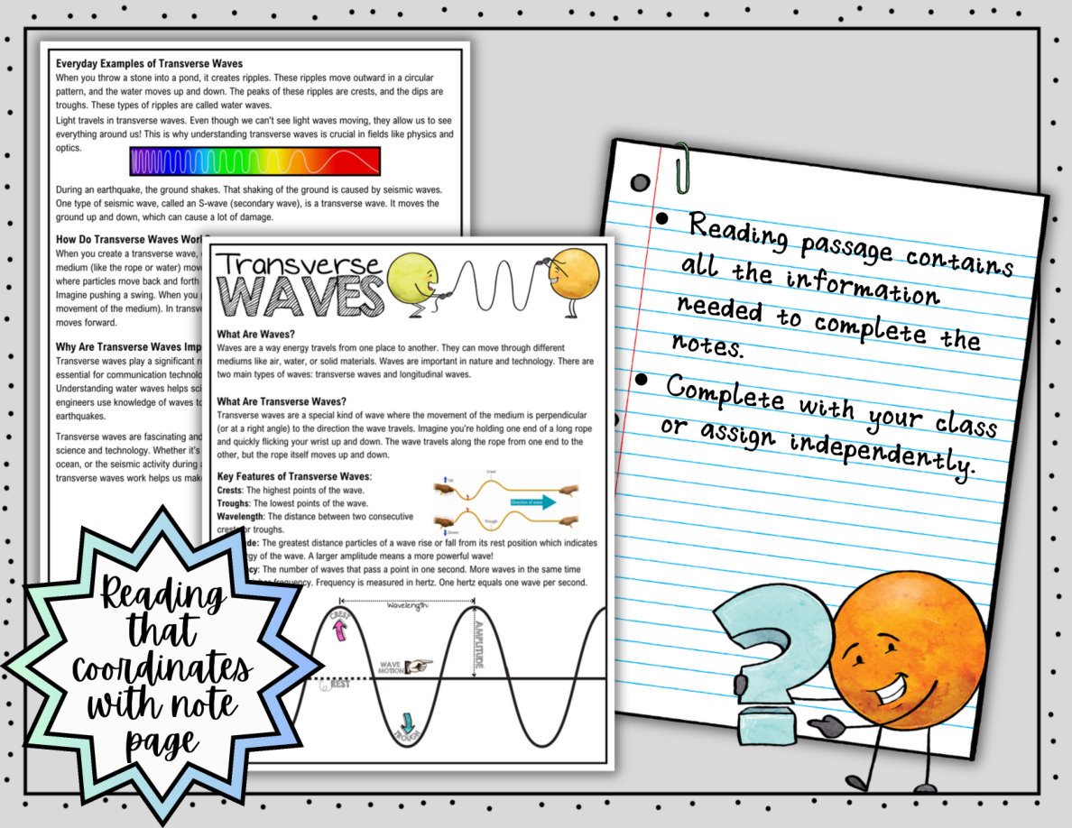 Transverse Waves Digital Doodle Notes | Science Doodle Notes - Image 4