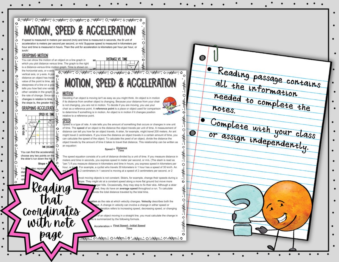 Digital Doodle Notes ~ Motion Speed & Acceleration ~ Science Doodle Notes - Image 4