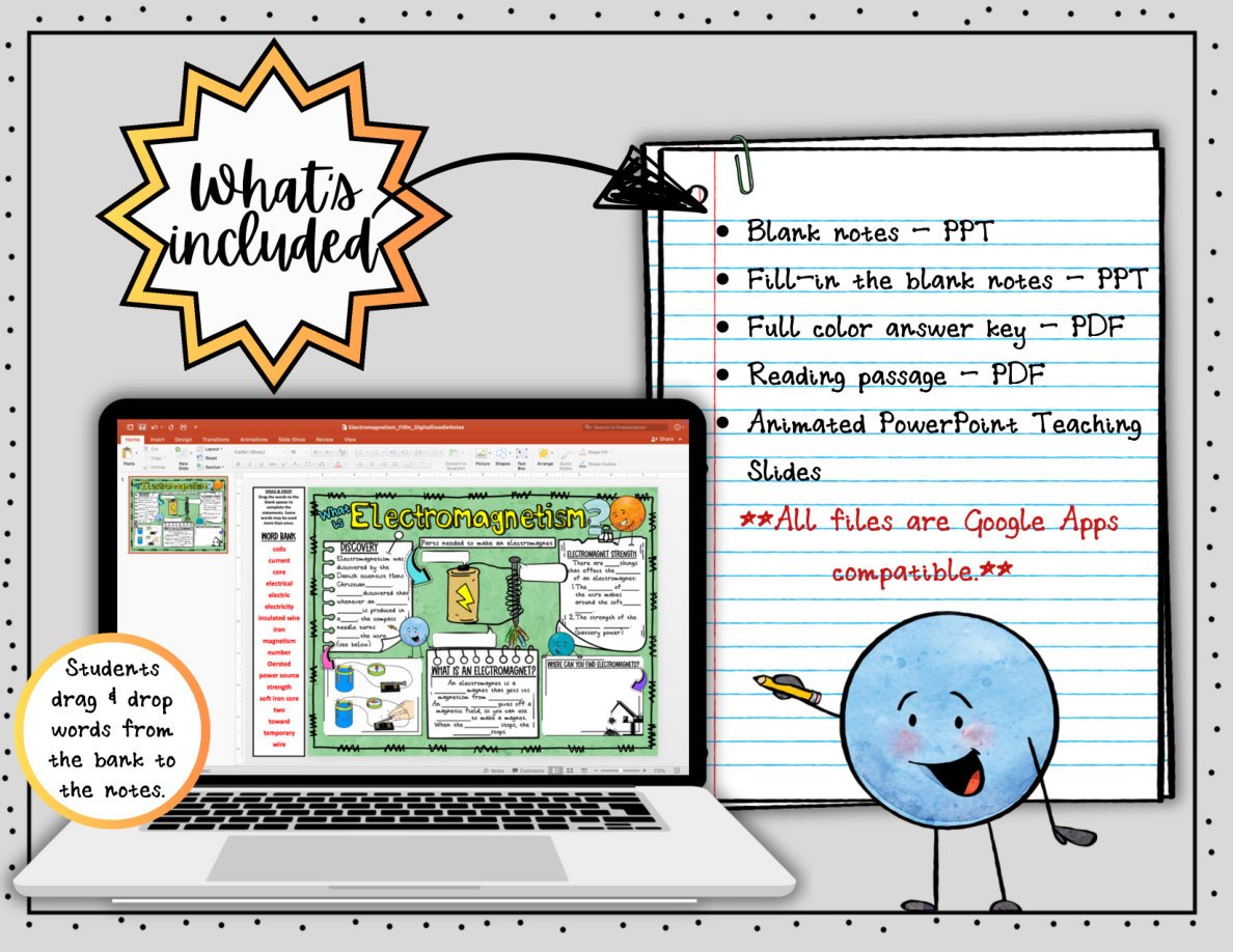 Electromagnetism Digital Doodle Notes | Science Doodle Notes - Image 2
