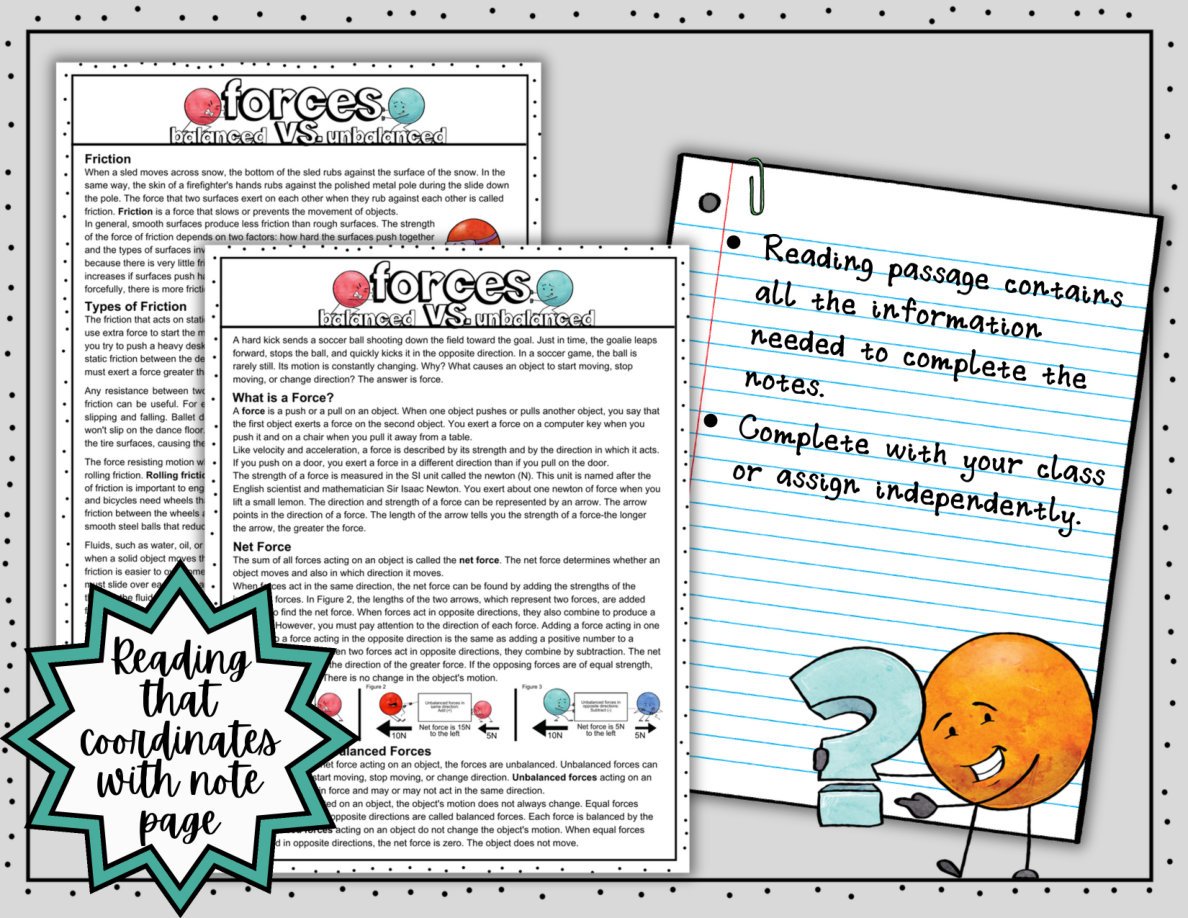 Digital Doodle Notes ~ Force & Friction ~ Science Doodle Notes - Image 4