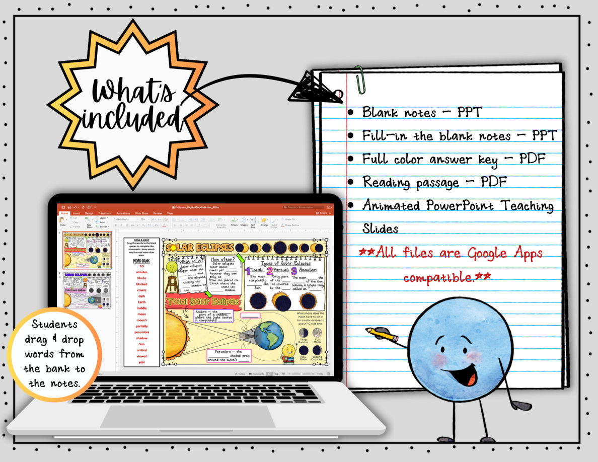 Digital Doodle Notes ~ Eclipses ~ Solar & Lunar Eclipse ~ Science Doodle Notes - Image 2