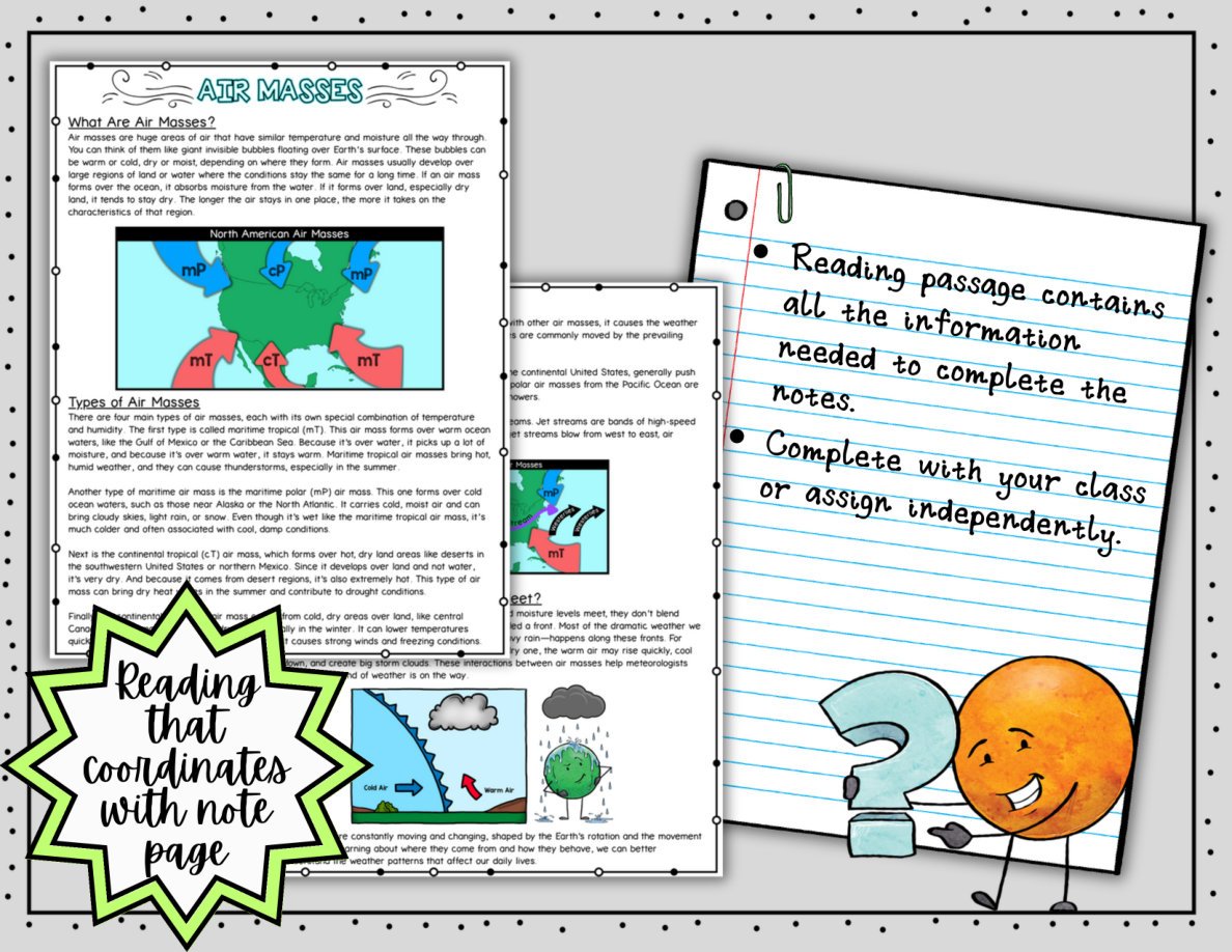 Air Masses Digital Doodle Notes | Science Doodle Notes - Image 4