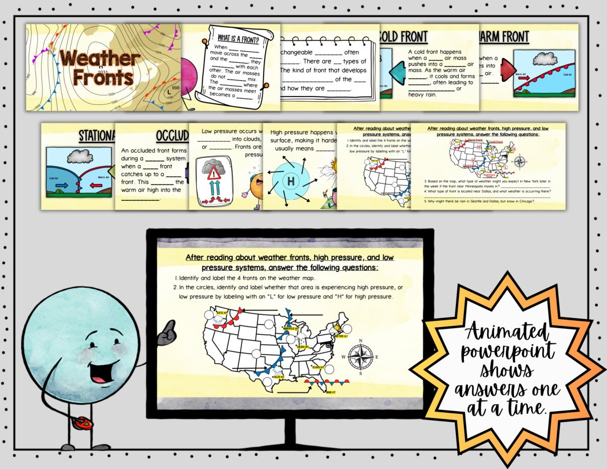 Weather Fronts Digital Doodle Notes | Science Doodle Notes - Image 6