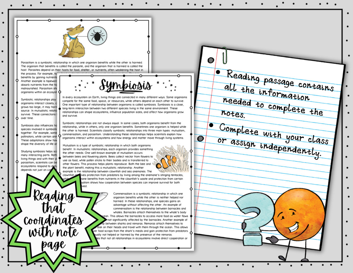 Symbiosis | Symbiotic Relationships | Science Digital Doodle Notes - Image 4