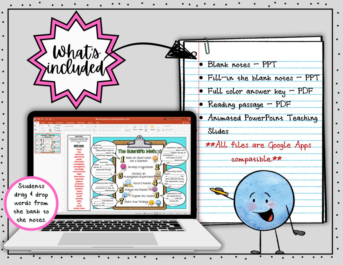 Scientific Method Digital Doodle Notes | Visual Notes | Middle School Science - Image 2
