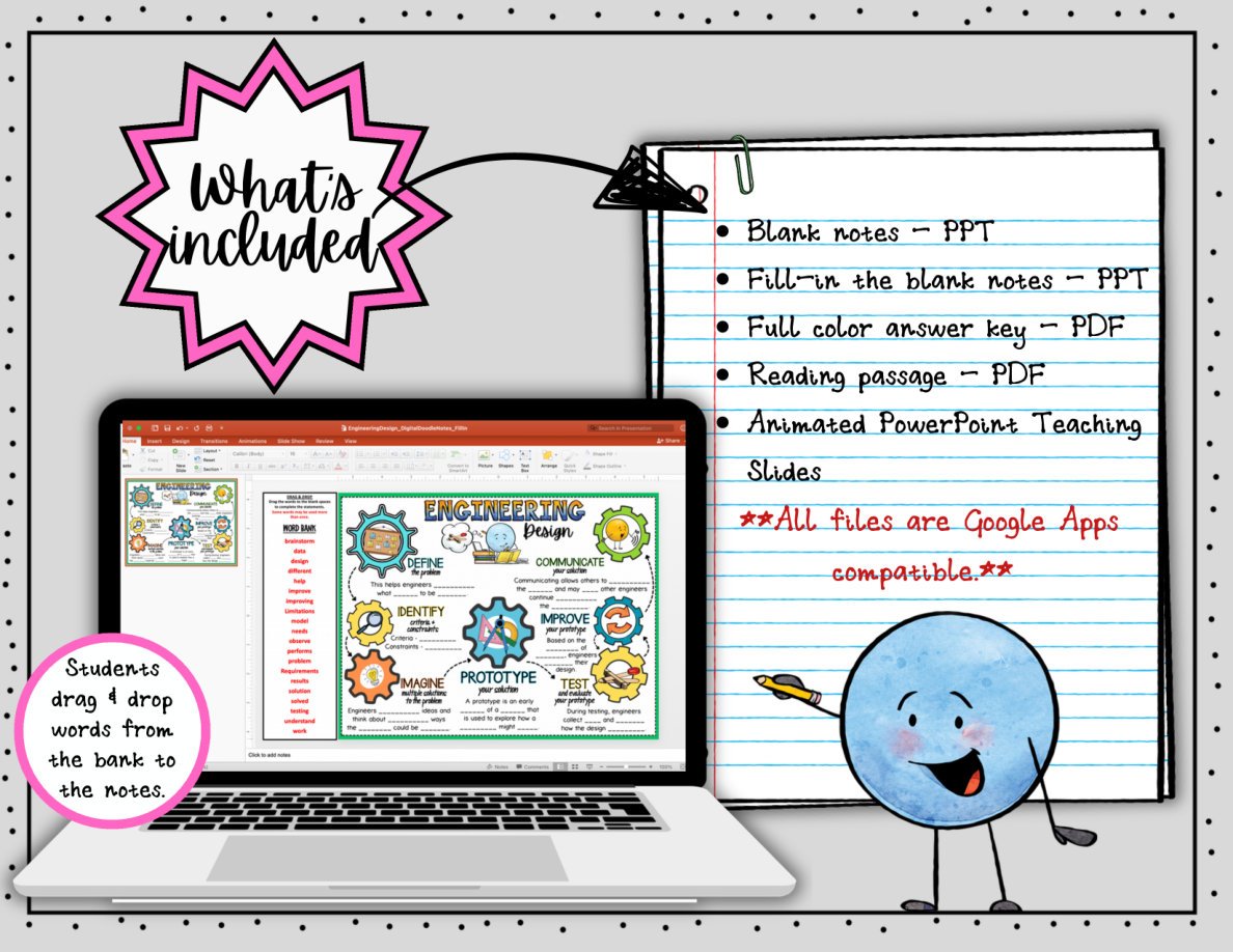 Engineering Design Digital Doodle Notes | Visual Notes | Middle School Science - Image 2