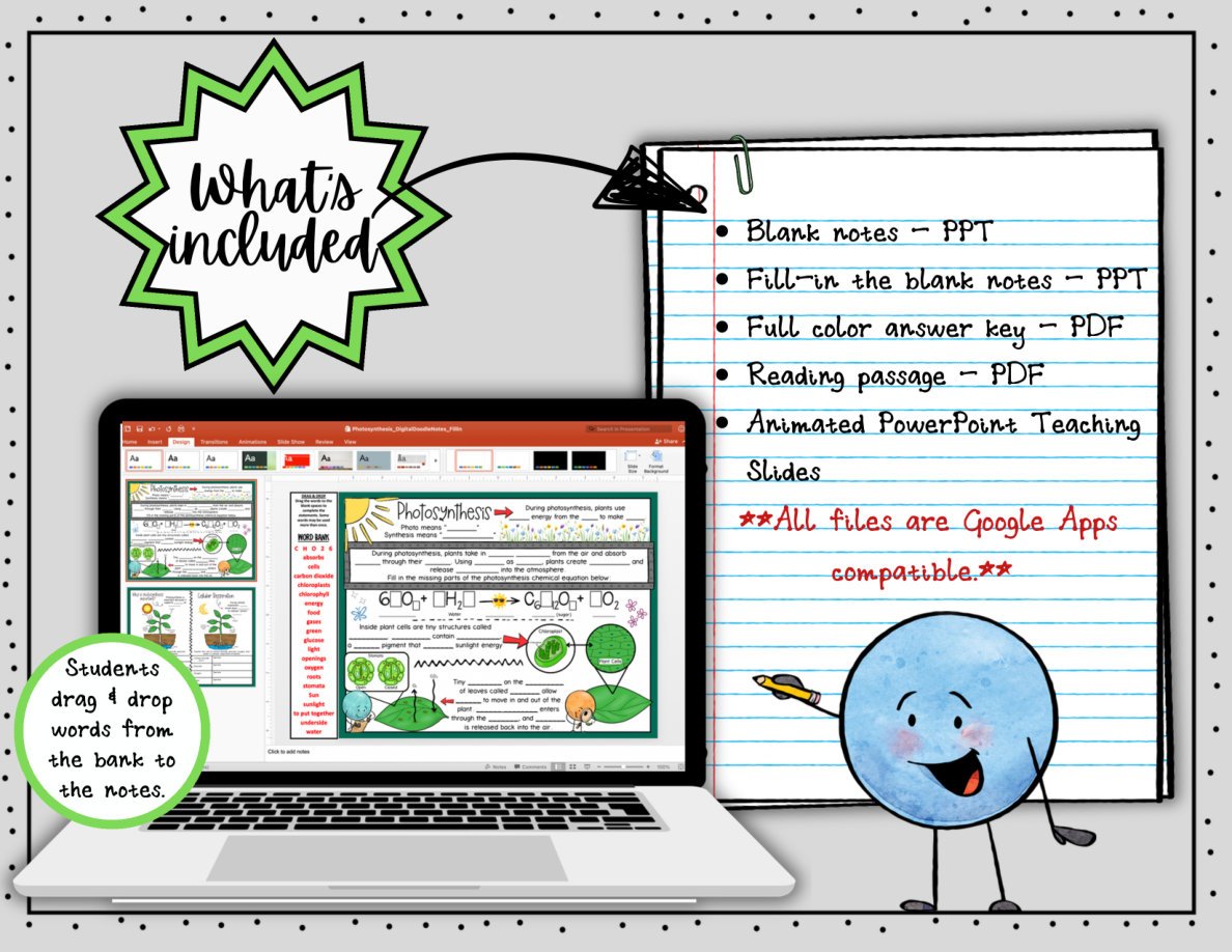Photosynthesis Digital Doodle Notes | Photosynthesis Cellular Respiration Notes - Image 2