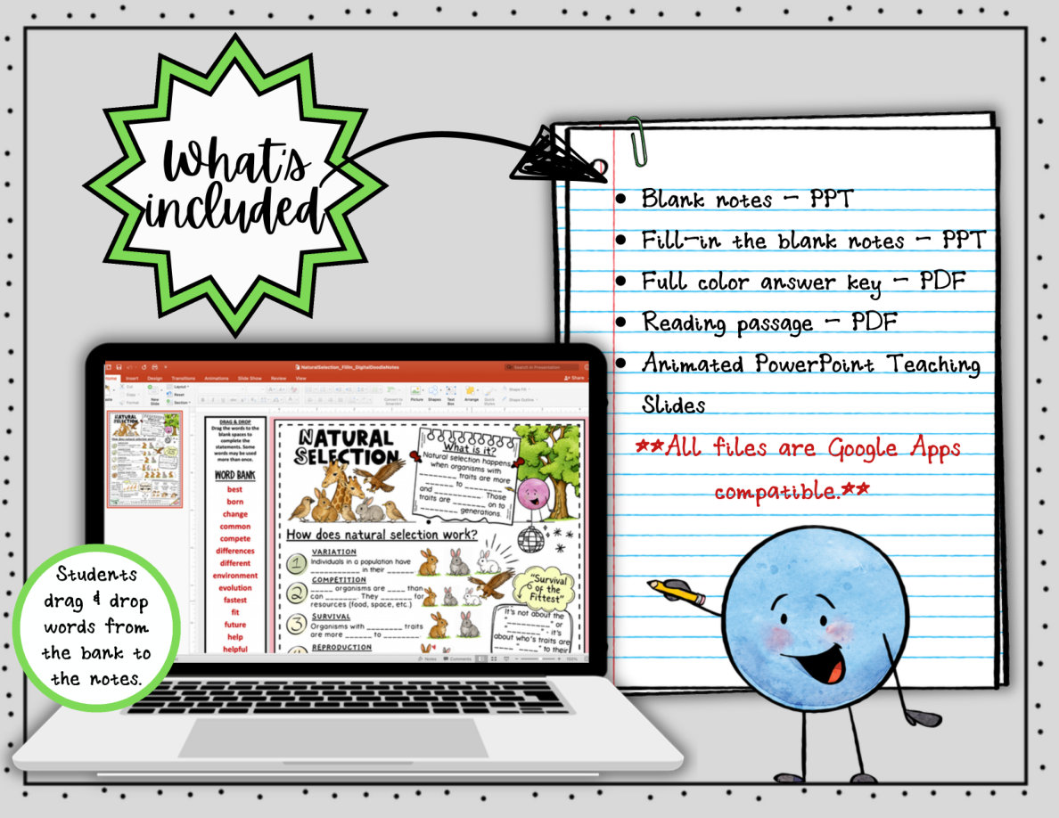 Natural Selection Digital Doodle Notes | Natural Selection Visual Notes - Image 2