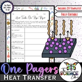 Heat Transfer One Pager Project ~ Science One Pager Research Project