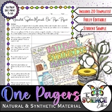 Natural & Synthetic Materials One Pager ~ Science One Pager Research Project