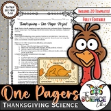 Thanksgiving Science Activity ~ Thanksgiving Science One Pager Research Project