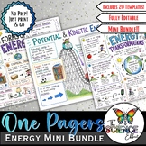Forms of Energy | Energy Transformations One-Pagers | Energy MINI Bundle