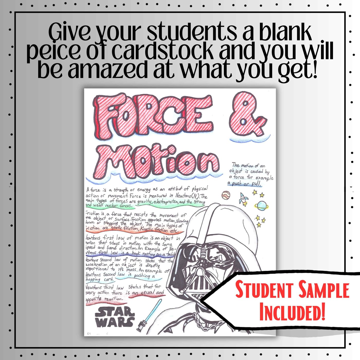 May the Fourth Be with You ~ Force & Motion ~ Science One Pager Research Project - Image 4