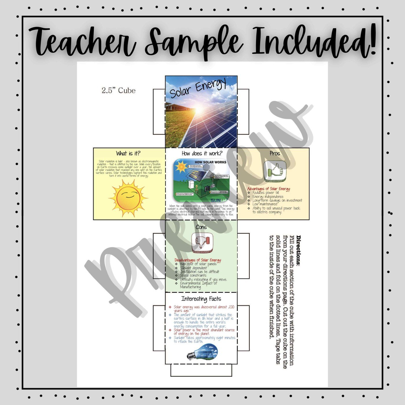 Renewable Energy 3D Research Project Cube | Earth Day Activity - Image 5