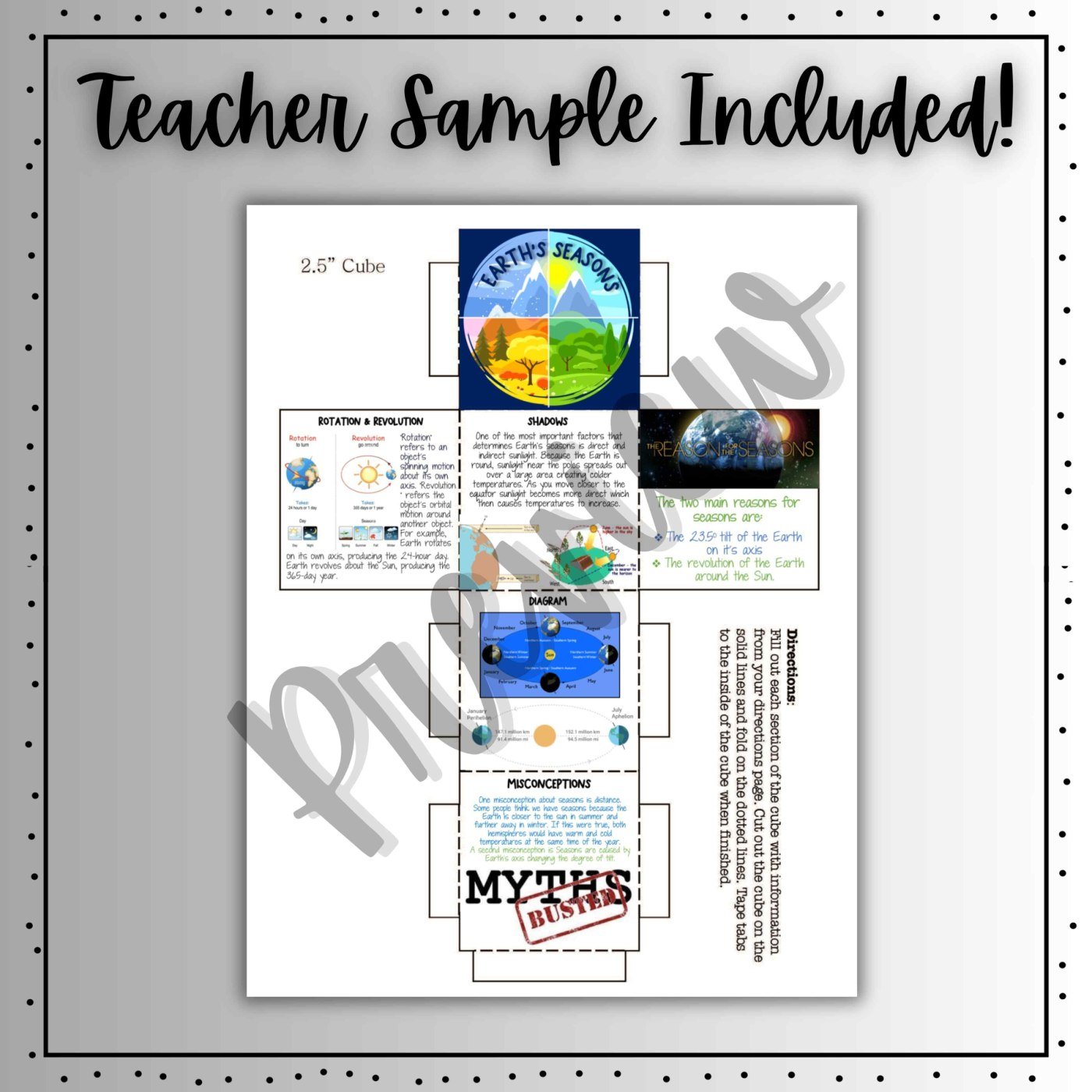 Earth’s Seasons 3D Research Project Cube | Earth Science & Astronomy Activity - Image 5