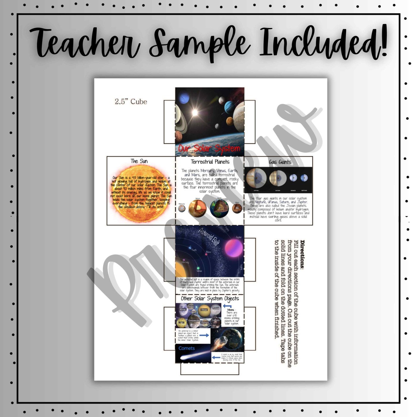 Solar System 3D Research Project Cube | Space & Earth Science Activity - Image 5